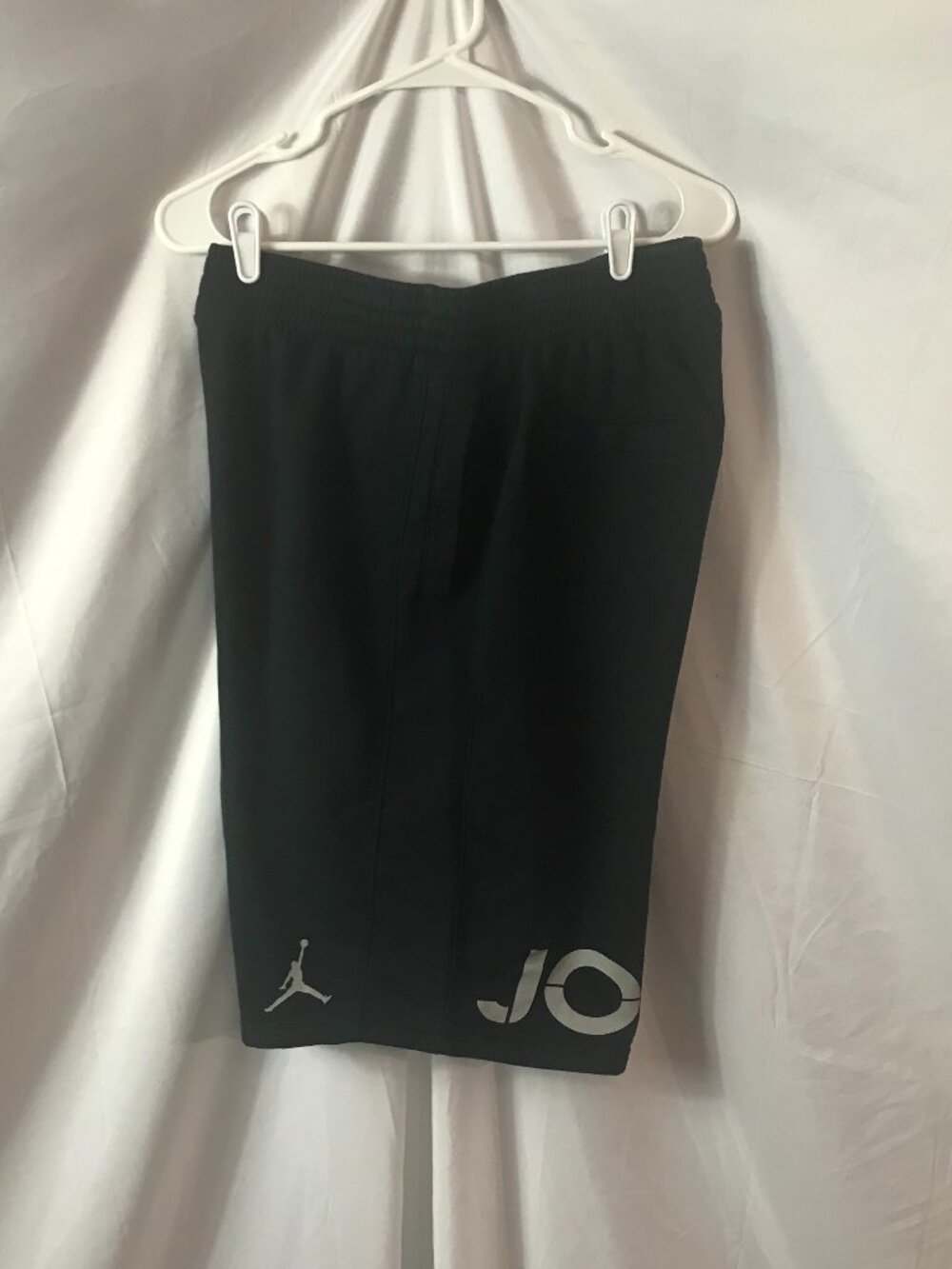 Jordan Light Black Gray Writing Activewear Athletic Sport Cut Basketball Shorts